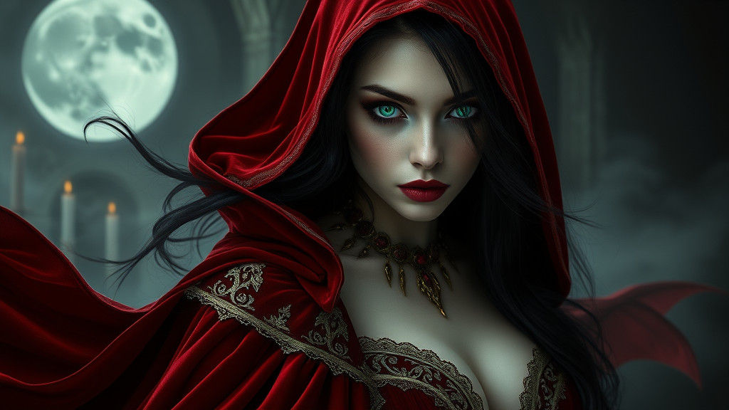 Vampire Goddess in Dark Gothic Style
