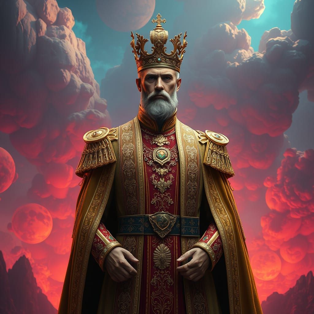 Surreal Emperor of Light in Golden Attire