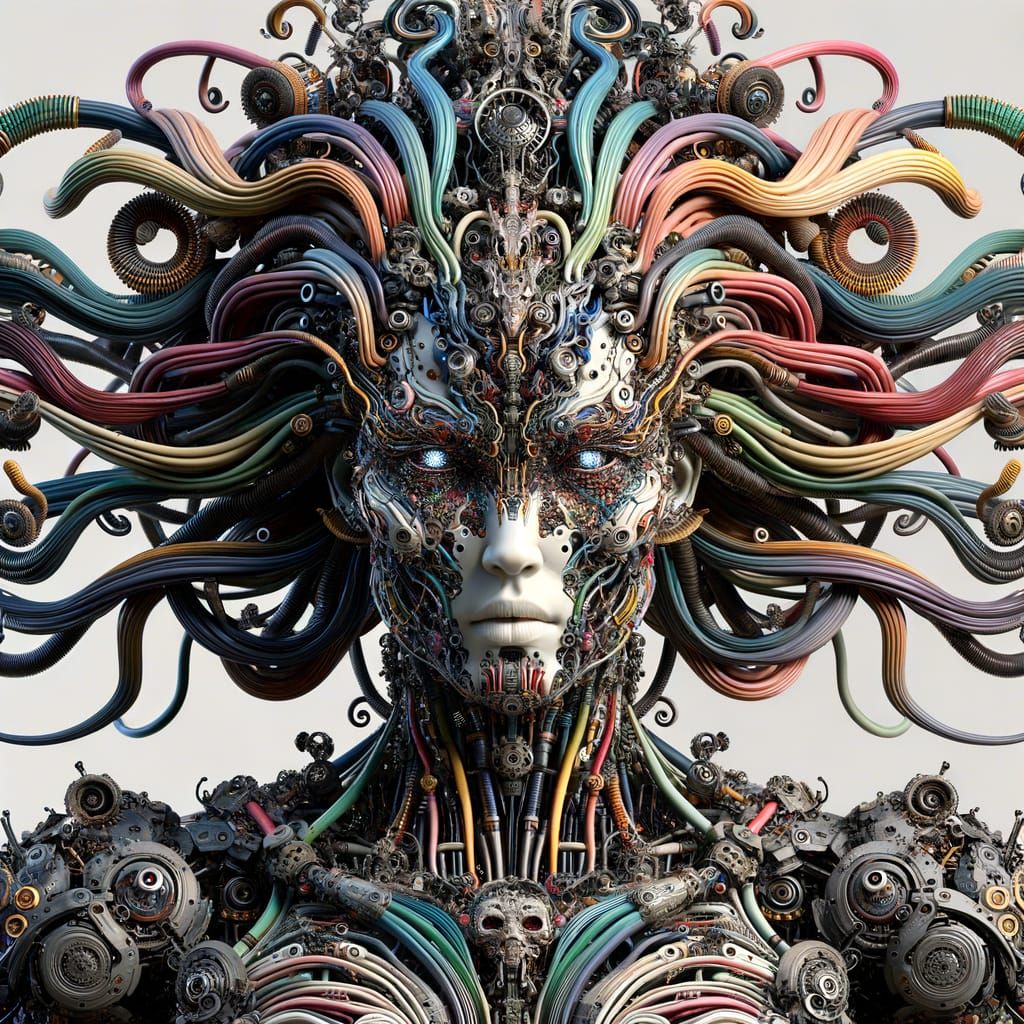 Photorealistic Cyborg Medusa Warrior in 64K HD