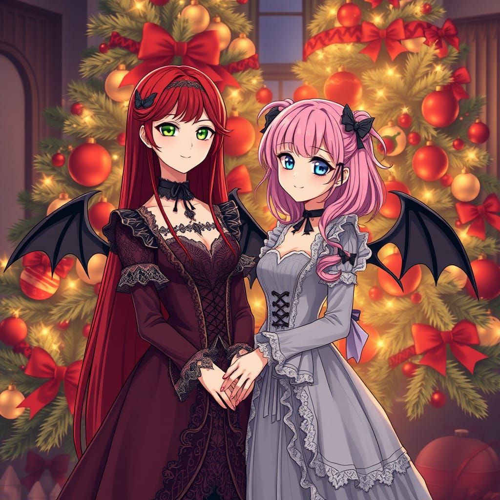 Decorating the trees with Peony. 🎄🎄