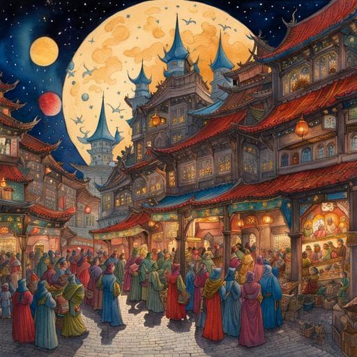 Colorful Dragon Soaring in Starry Sky