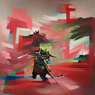 Ronin in Bamboo Forest, Japanese Art Style