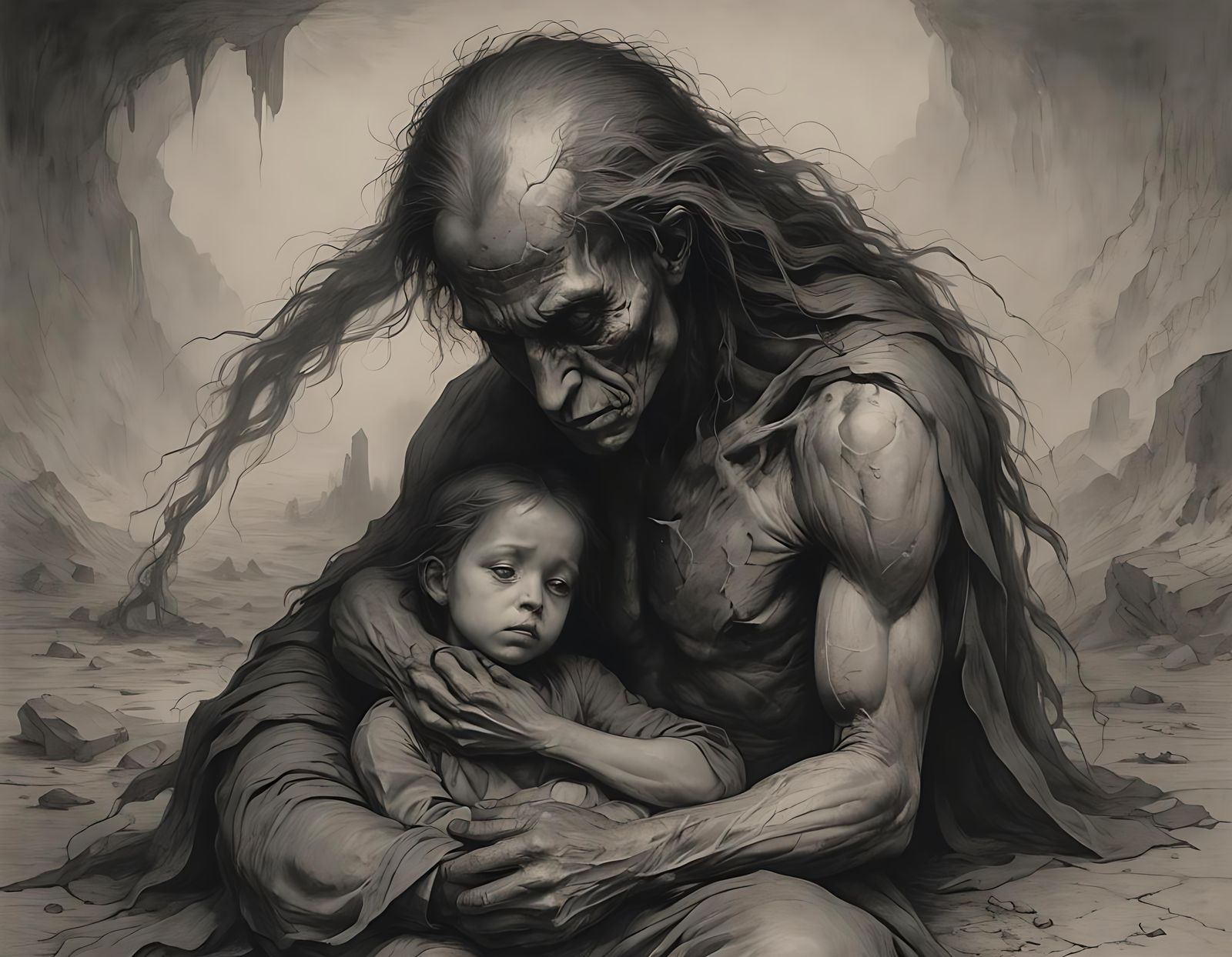 Monochrome Pencil Art Inspired by Masters of Horror