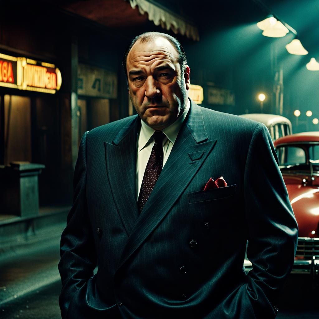 Italian Mobster in Dramatic Retro Horror Style