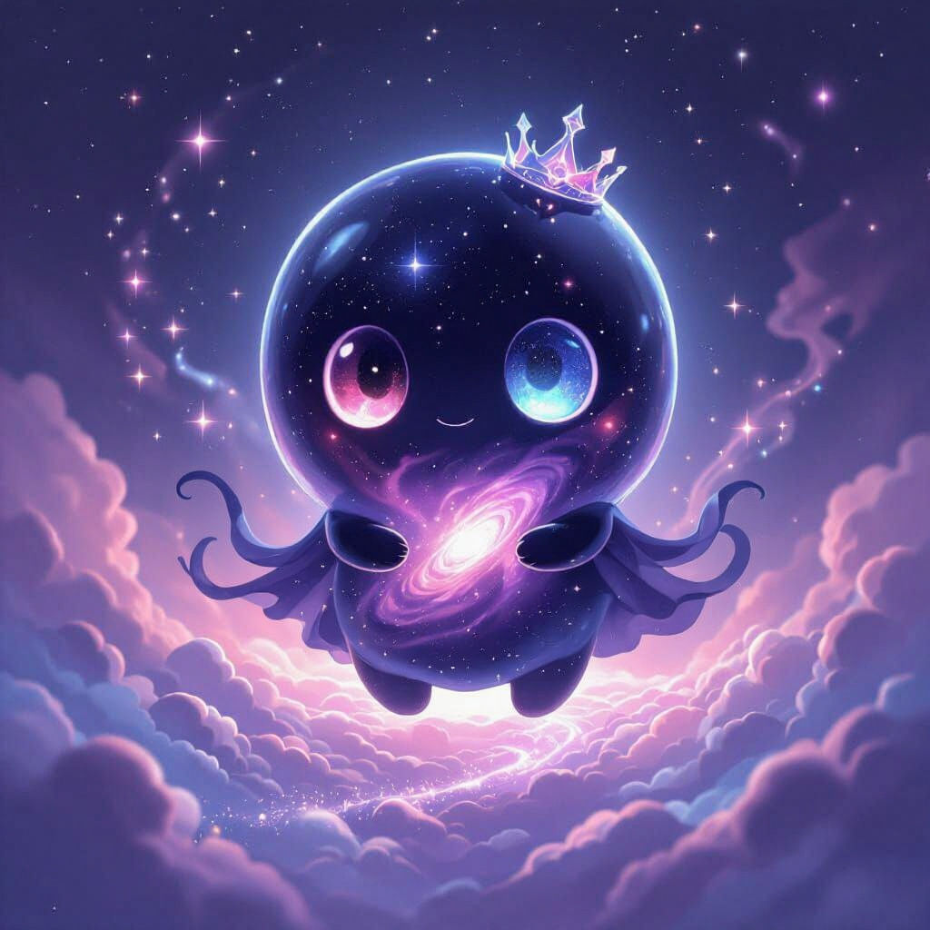 Chibi Void Spirit Radiating Cosmic Mystery