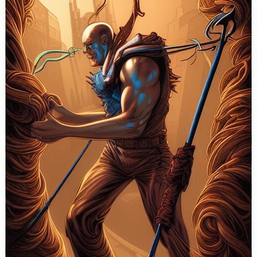 Dynamic Stickman Comic Book Art