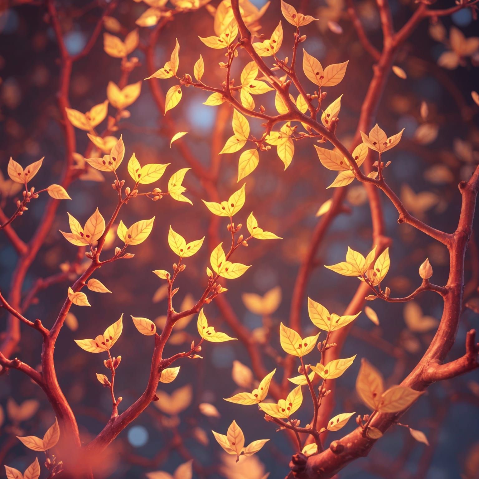 Vibrant Anime-Inspired Botanicals with Joyful Expressions