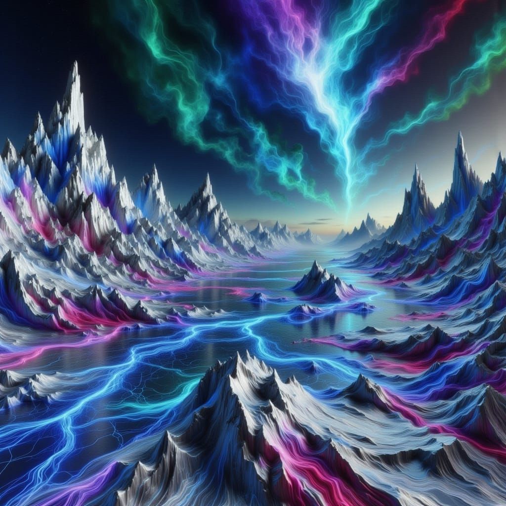 Cyberpunk Cityscape in a Frosty Haze