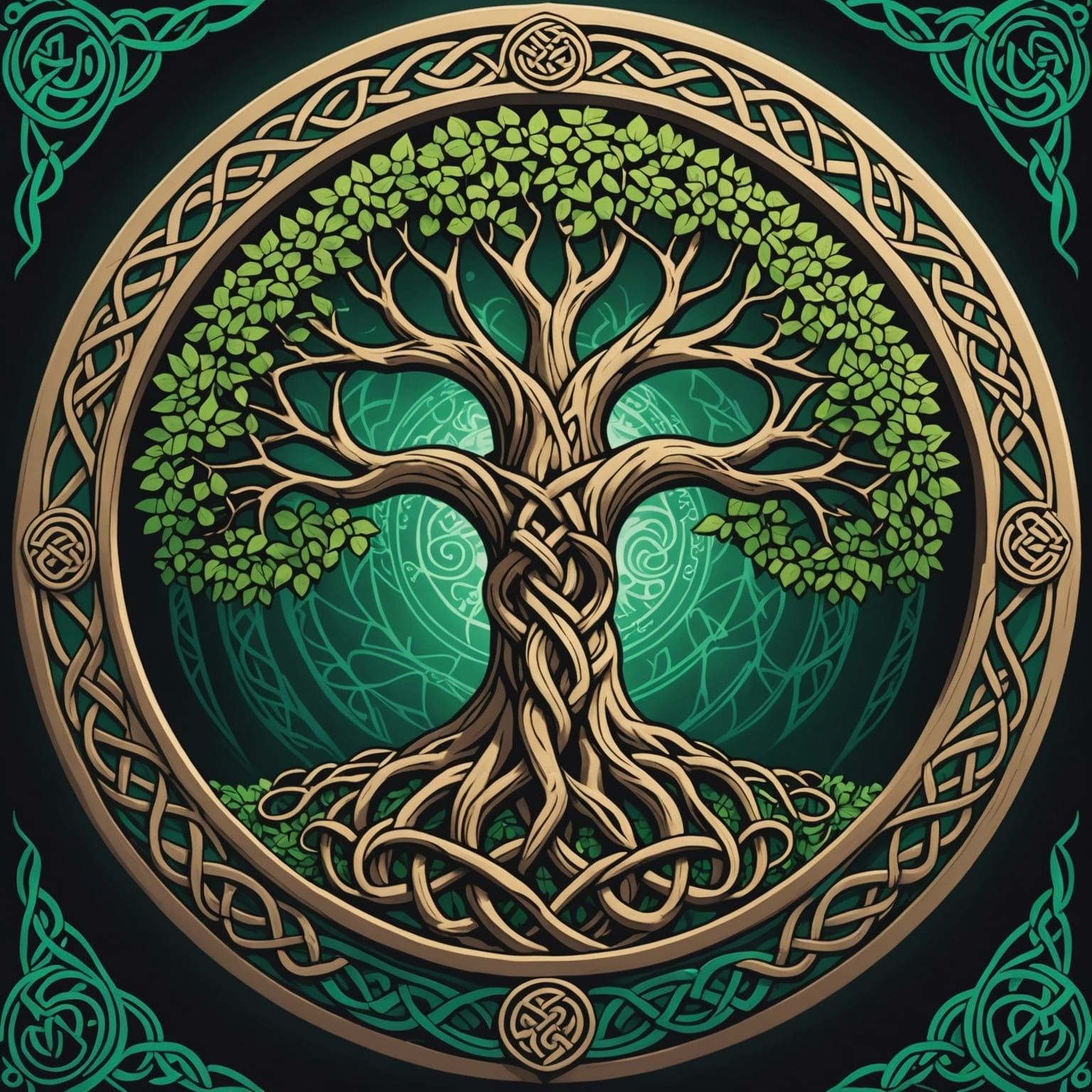 Celtic Knot Tree of Life in Anime Style
