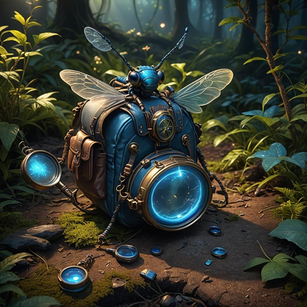 Blue Firefly on an Adventure: Fantasy Concept Art