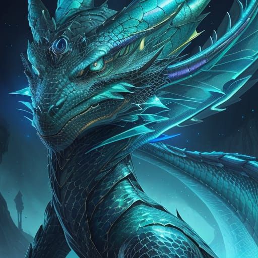 Mythical Dragon Tattoo Shimmers With Iridescent Colors