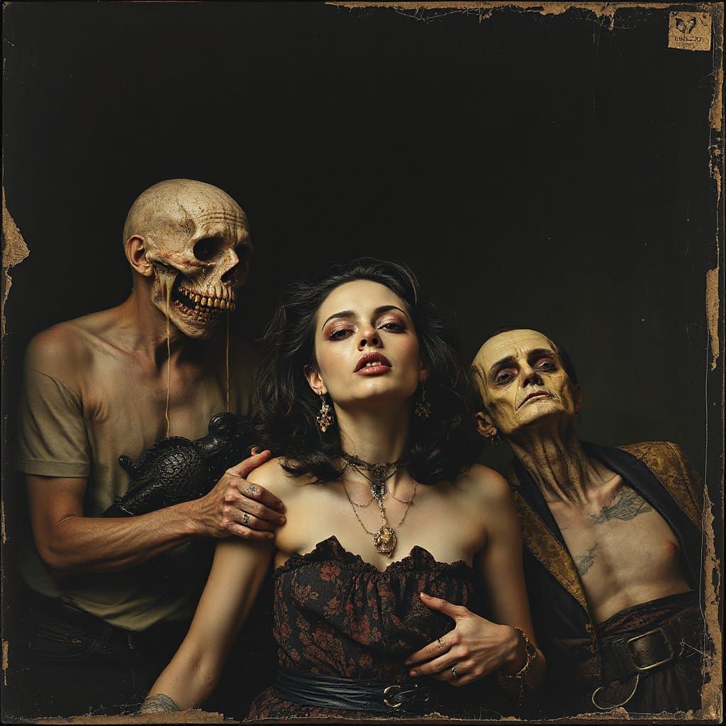 Surreal Portrait of a Distorted Figure in a Dark Style