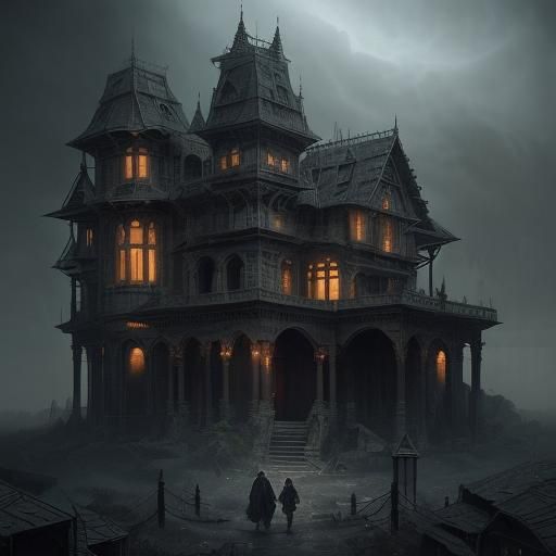 Scared Mummy Family Hiding in Dark House