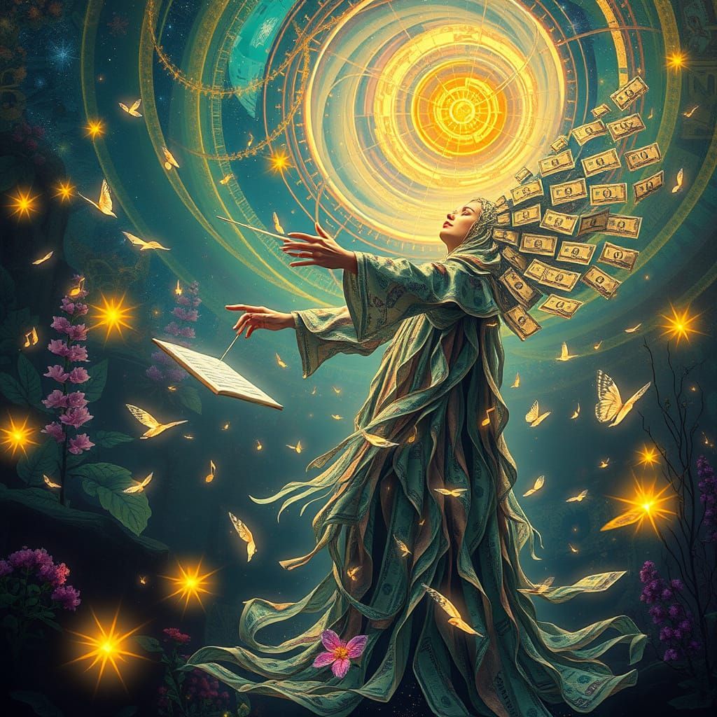 Ethereal Conductor Leads Symphony of Money