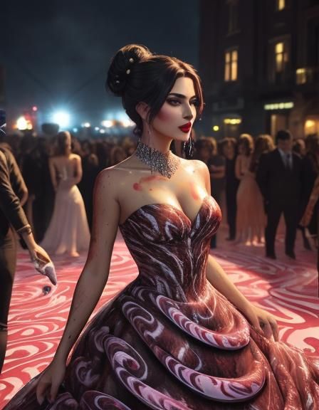 Southern Belle in Liquid Paint Prom Dress