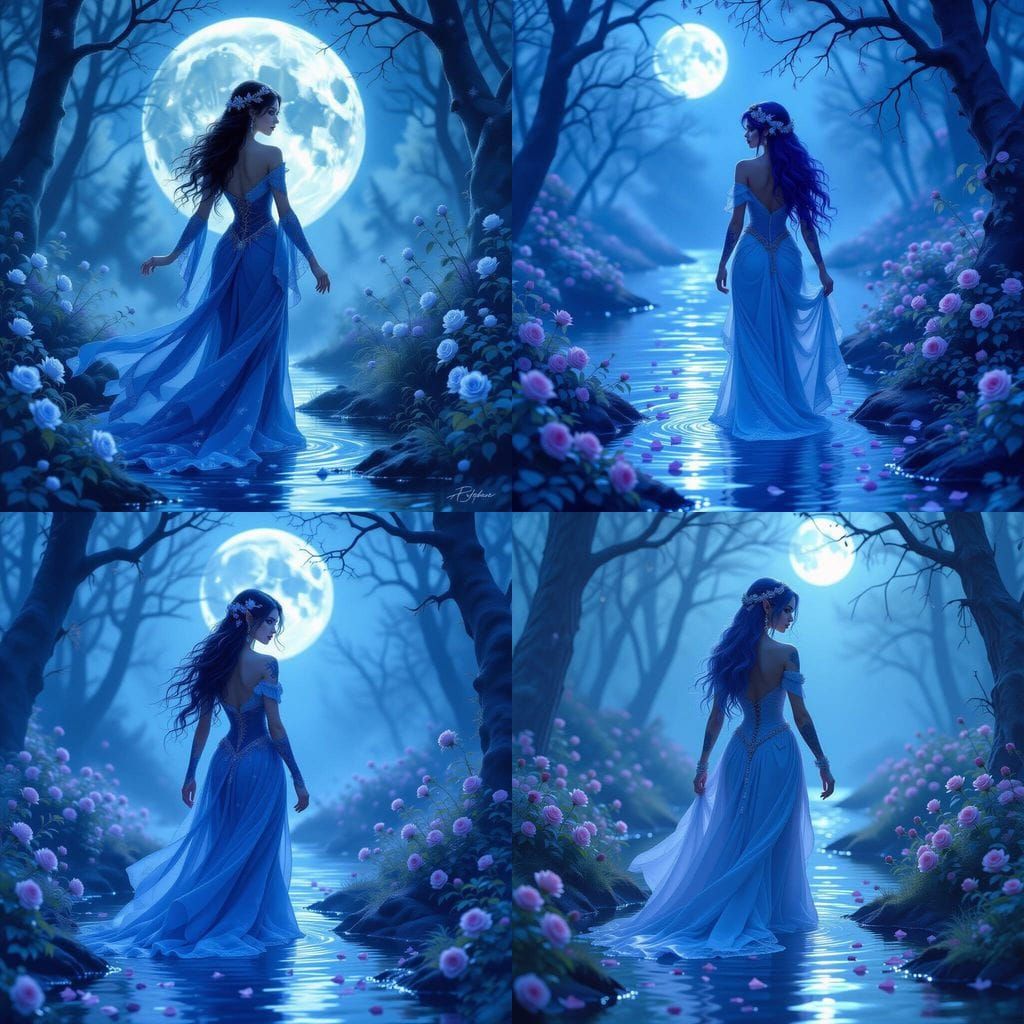 Ethereal Fae Creature in Moonlit Forest