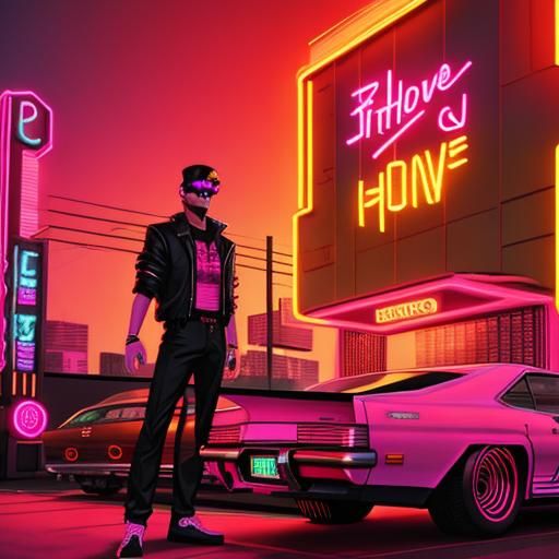 Synthwave Neon Retro Scene