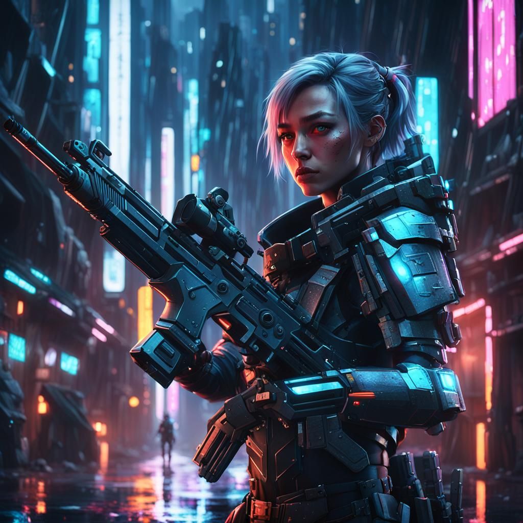 Sci-Fi Sharpshooter Portrait in Anime-Inspired 3D Art