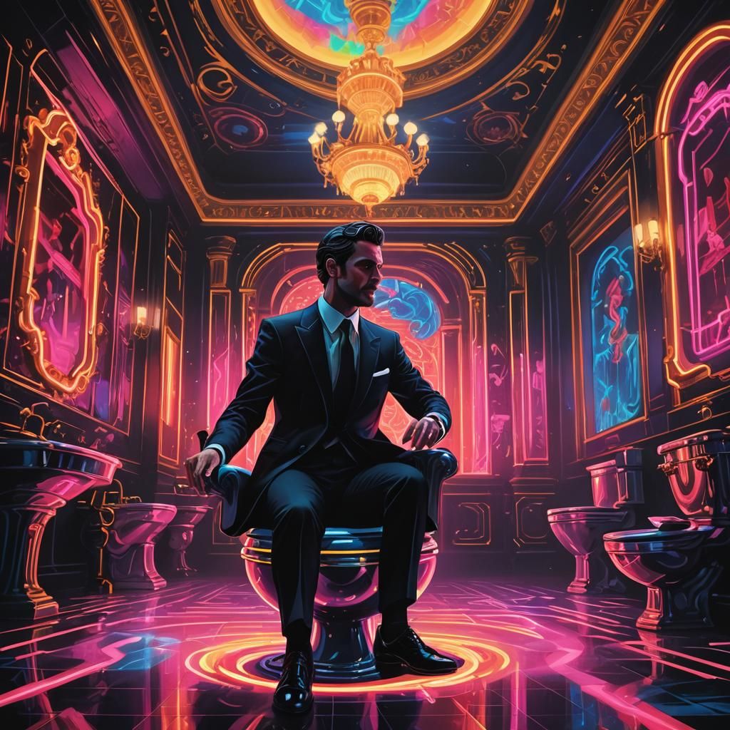 Neon Opera Dancer in Surreal Digital Art Style