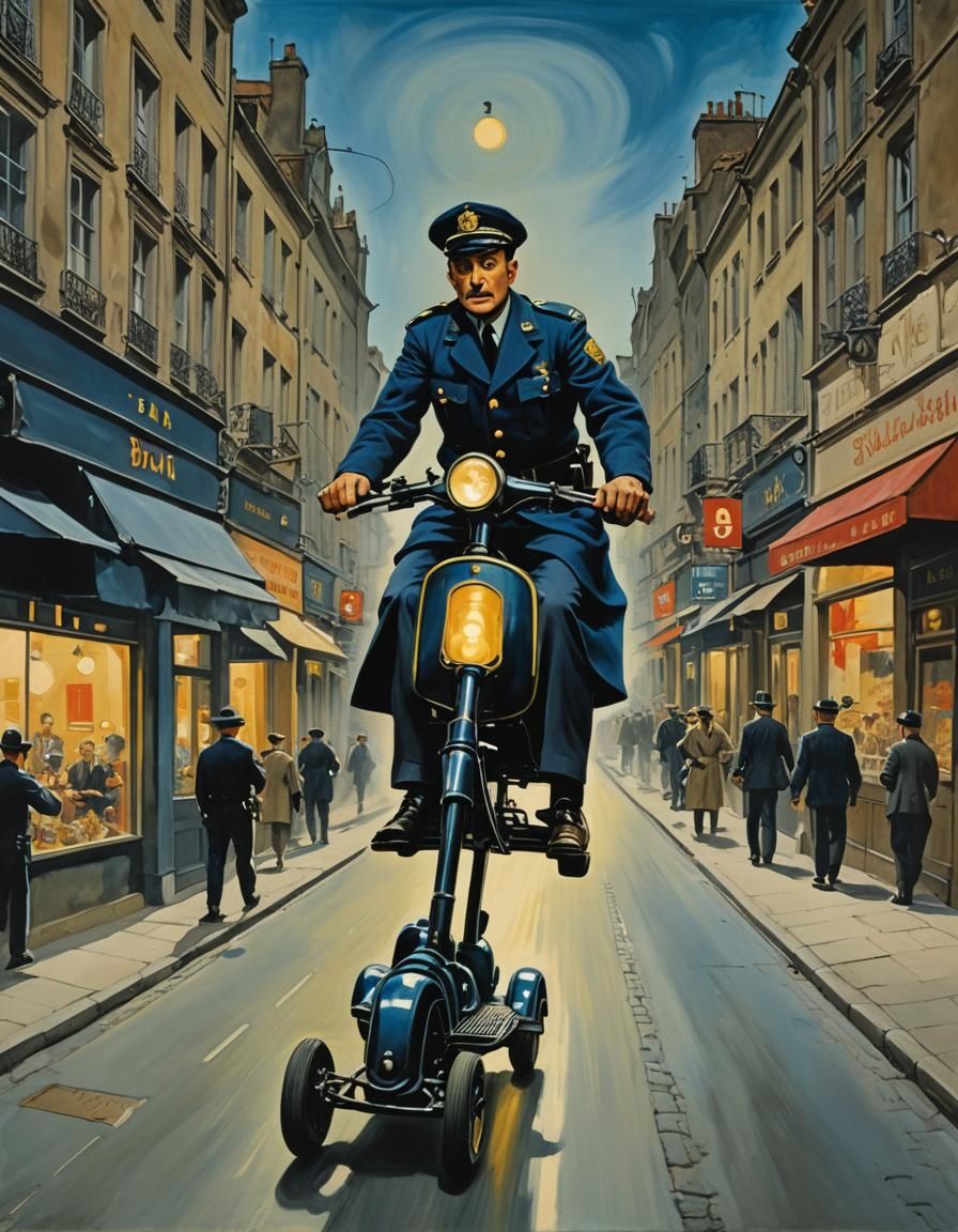 Surreal Policeman Chase on Mobility Scooter