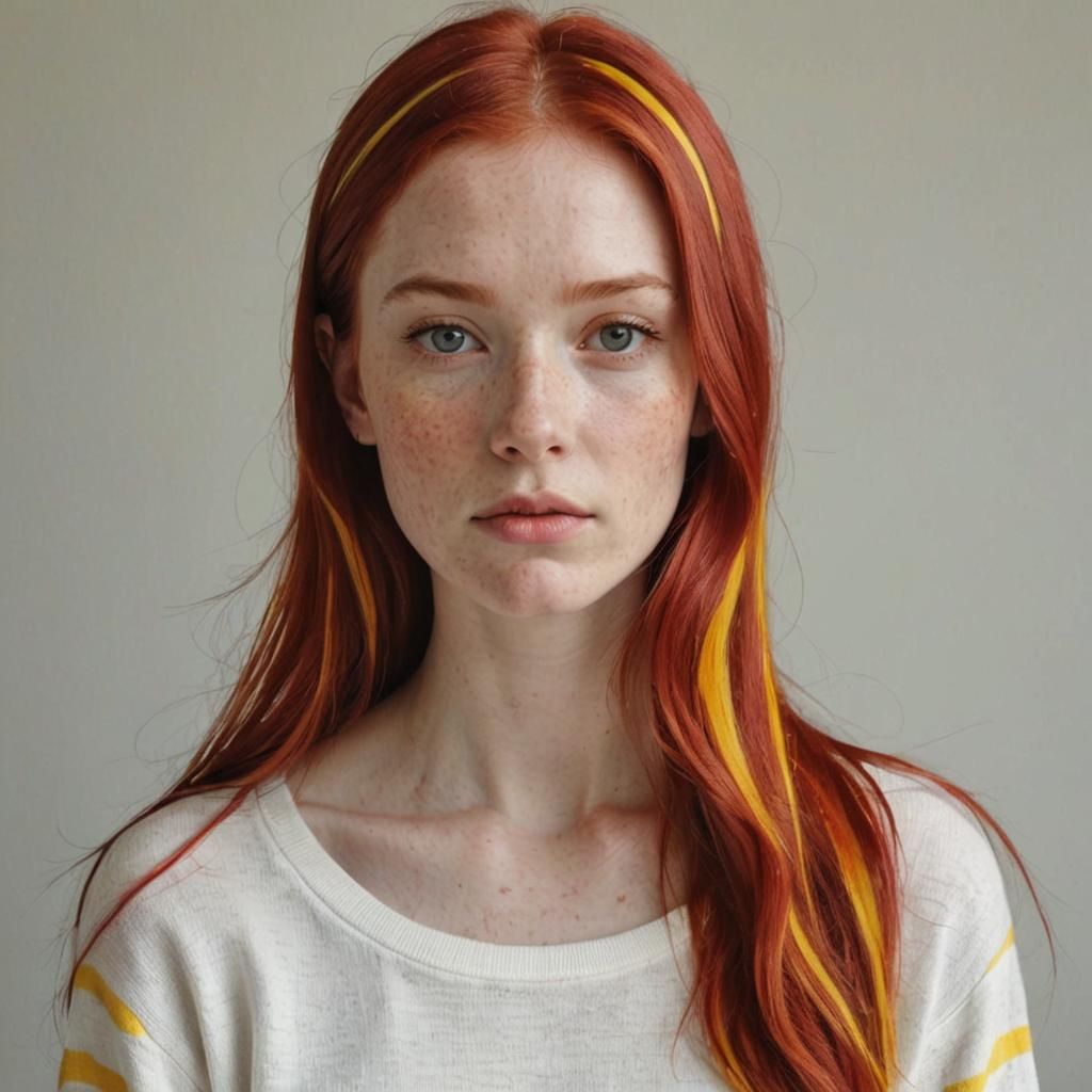 Red Hair with Yellow Stripes: A Colorful Hairstyle