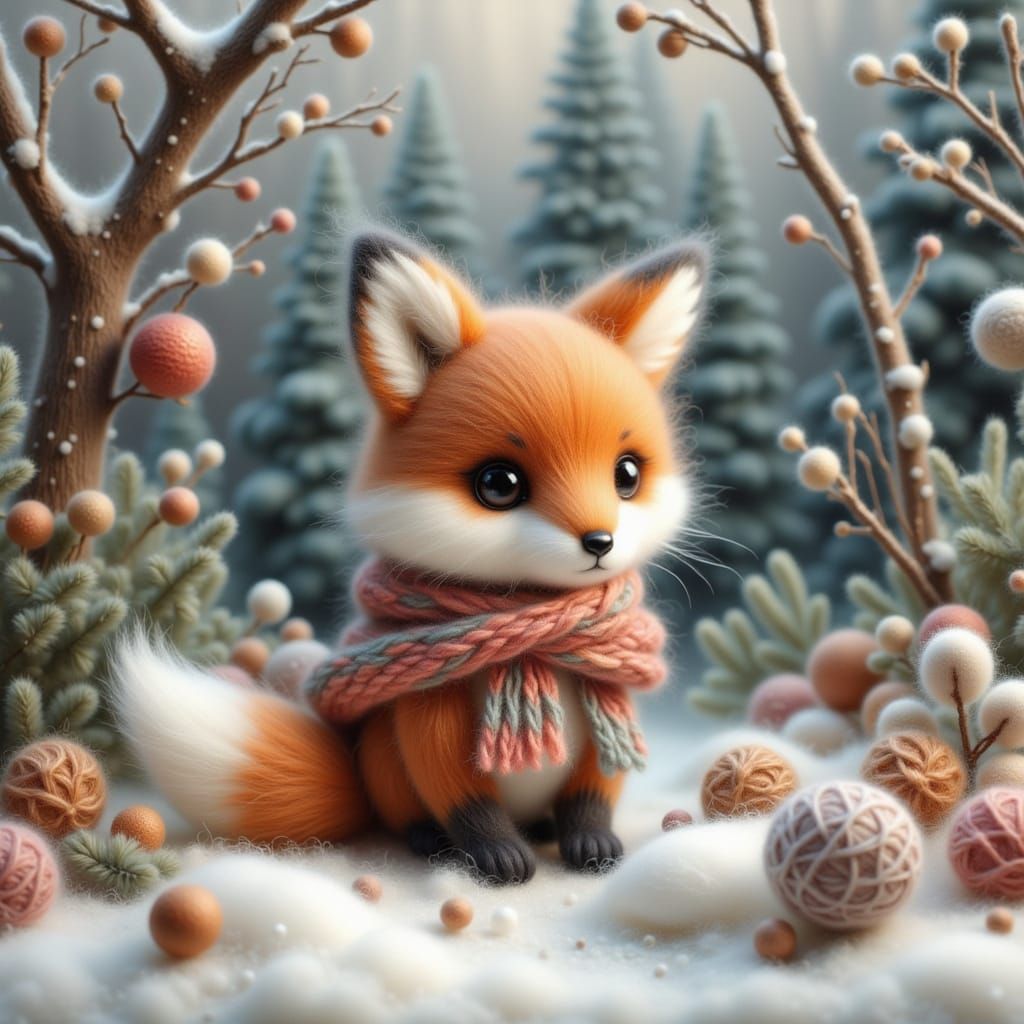 Felted Fox in the Forest
