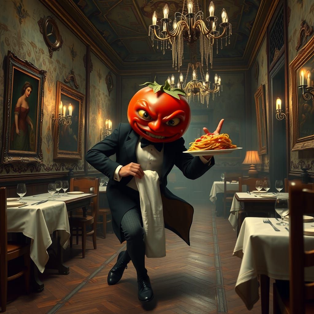 Ethereal French Tavern Scene in Whimsical Style