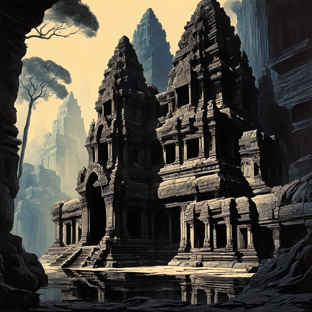 Ancient Deities Emerge in Biomechanical Surrealism