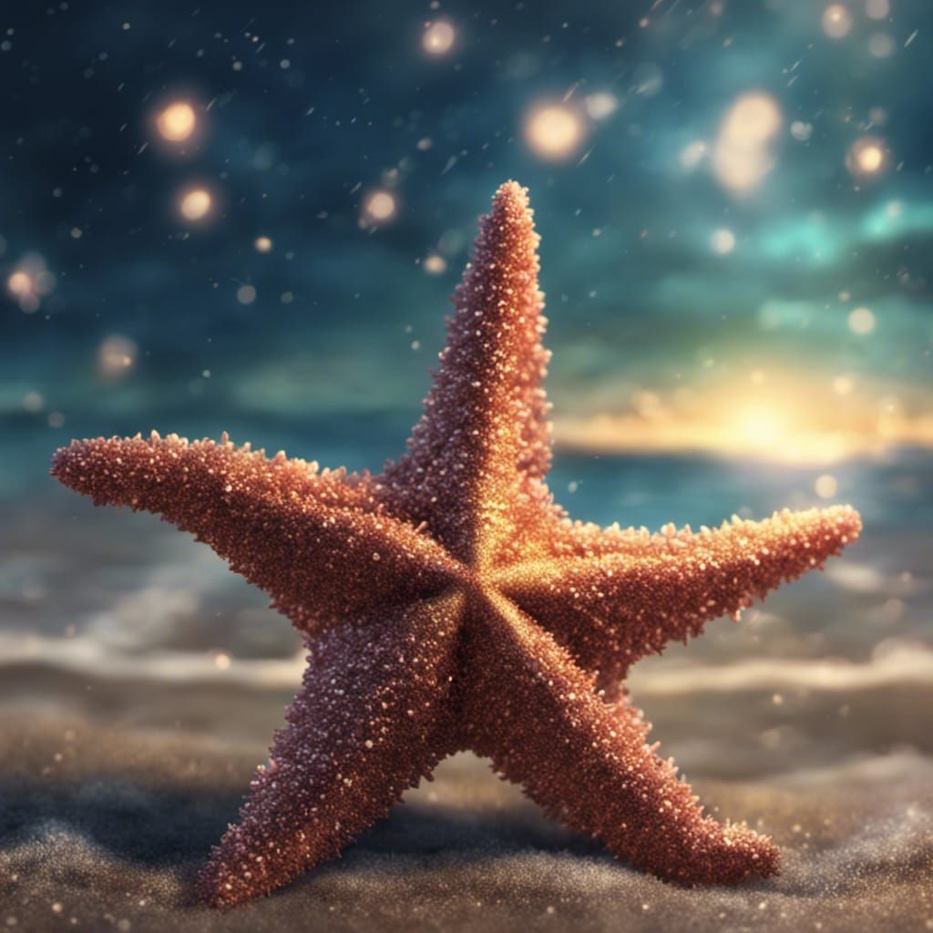 Anime Starfish with Intricate Hyperrealistic Details