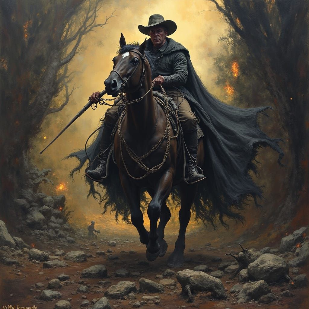 Grimdark Painting in Dark Fantasy Style