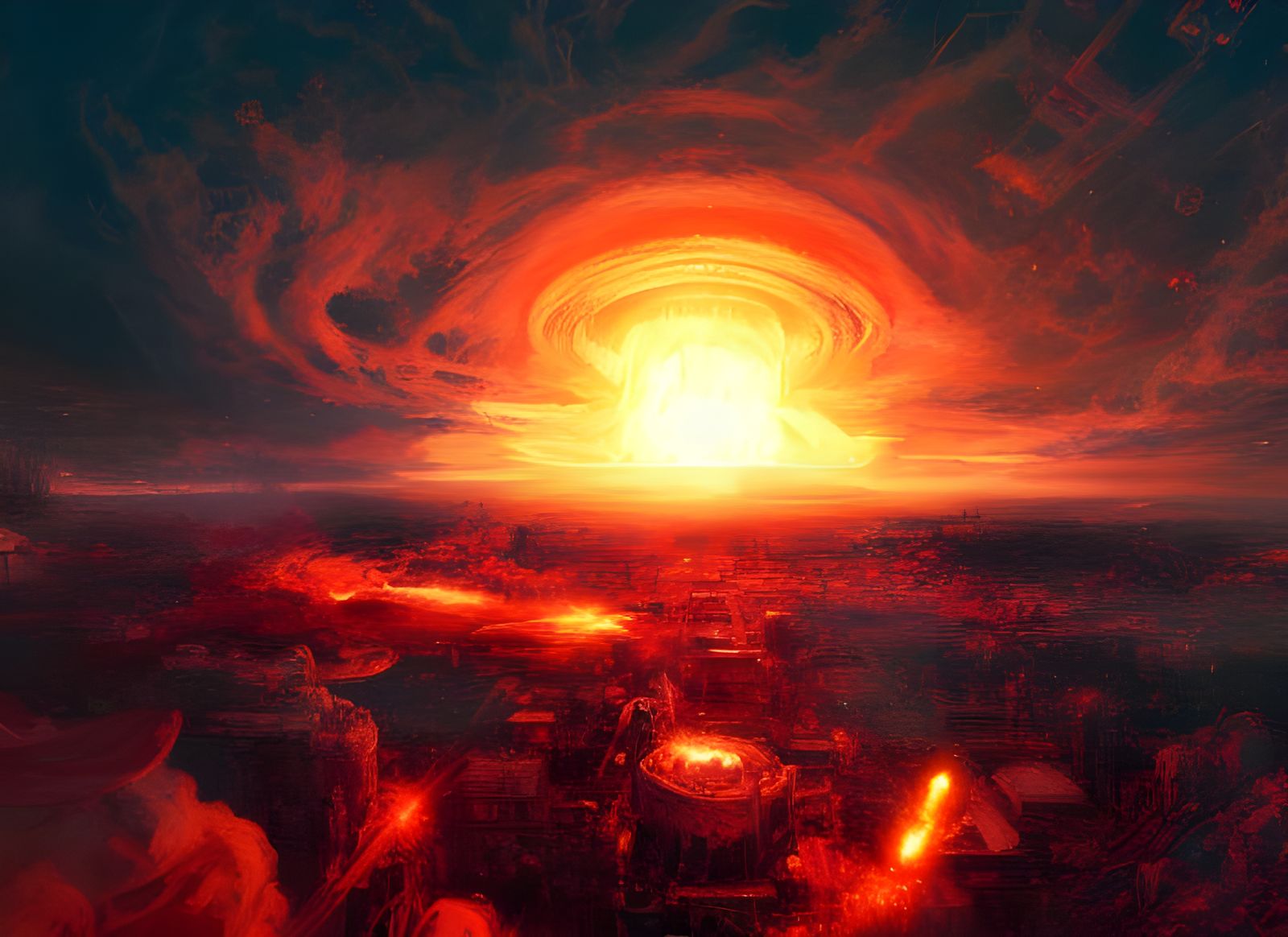 Epic Nuclear Explosion Digital Illustration