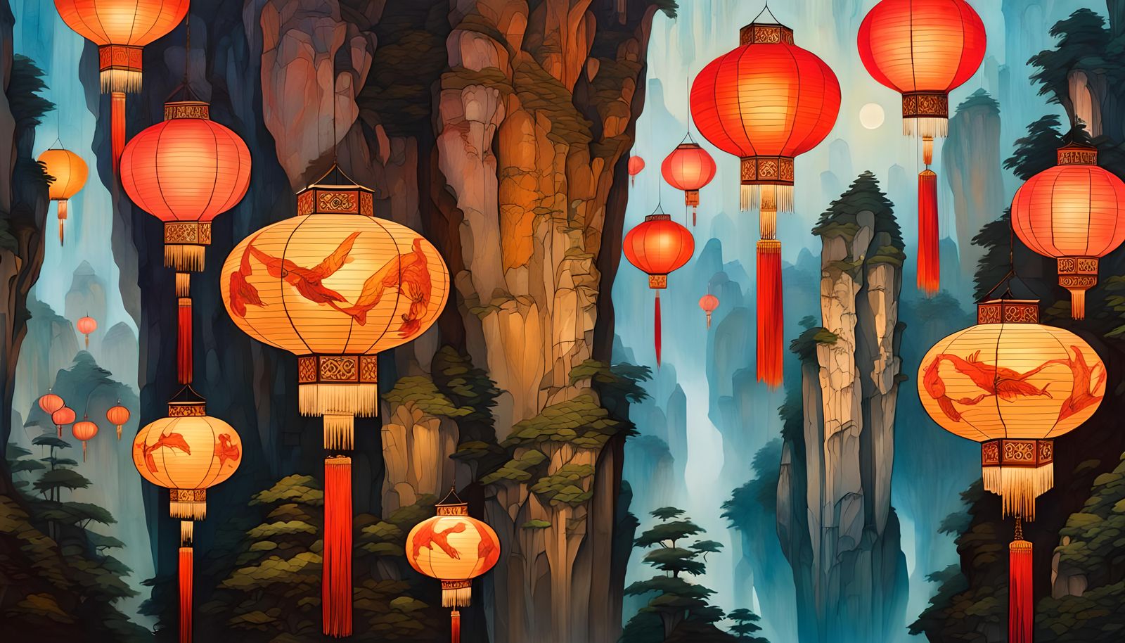 Tianzi Mountains lantern festival