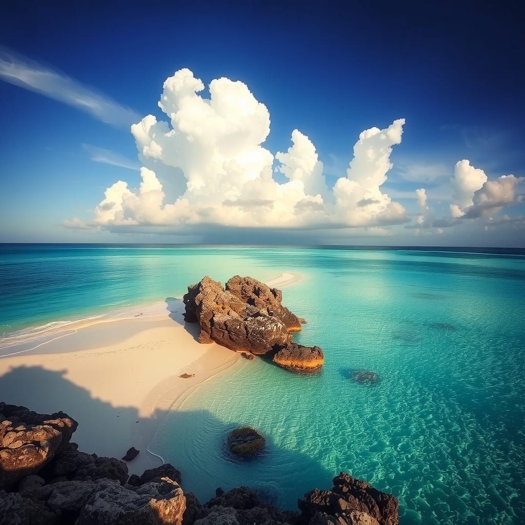 Photo landscape. beach Los Roques, Venezuela