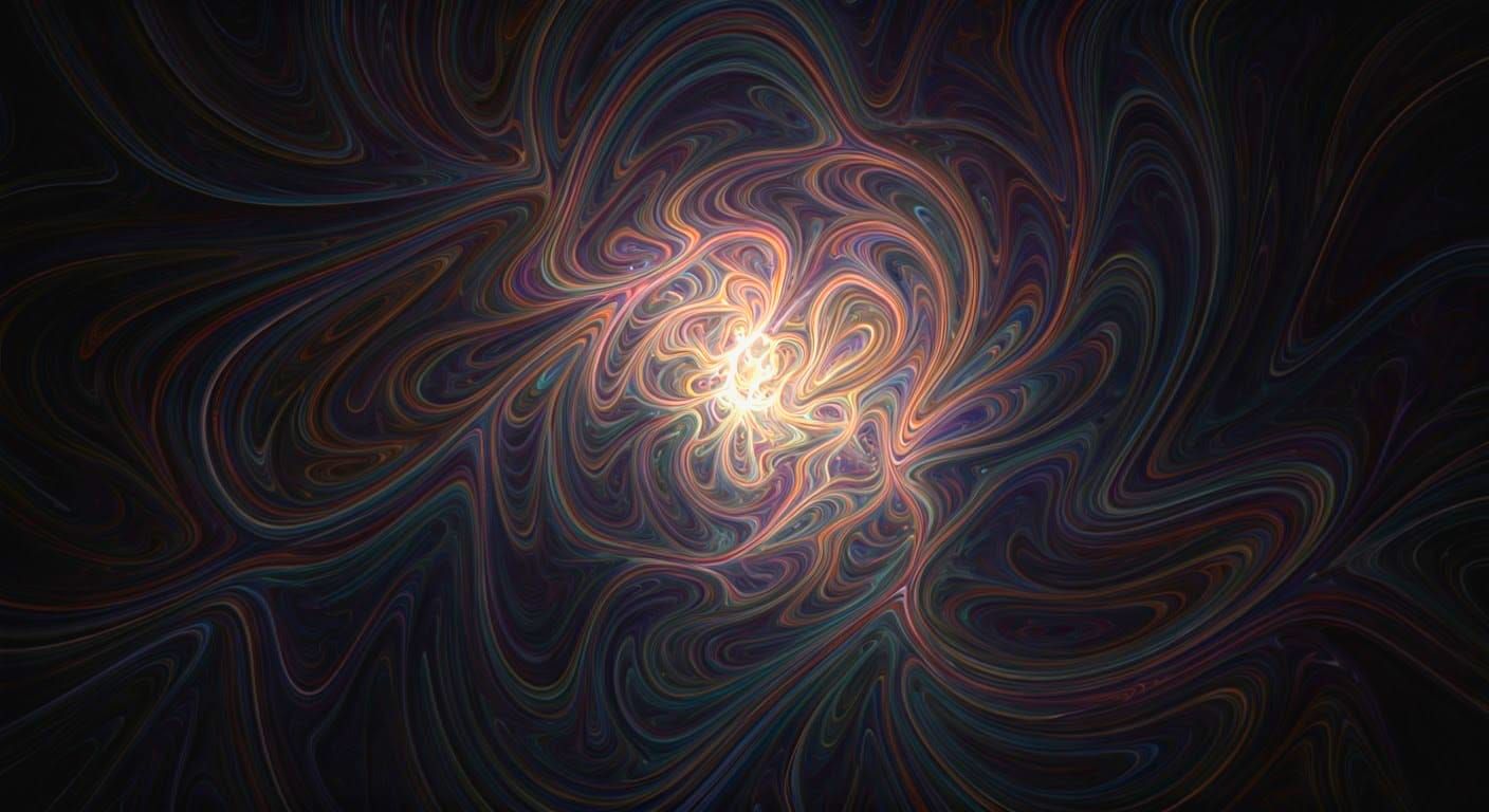 Iridescent Stars in Abstract Expressionist Style