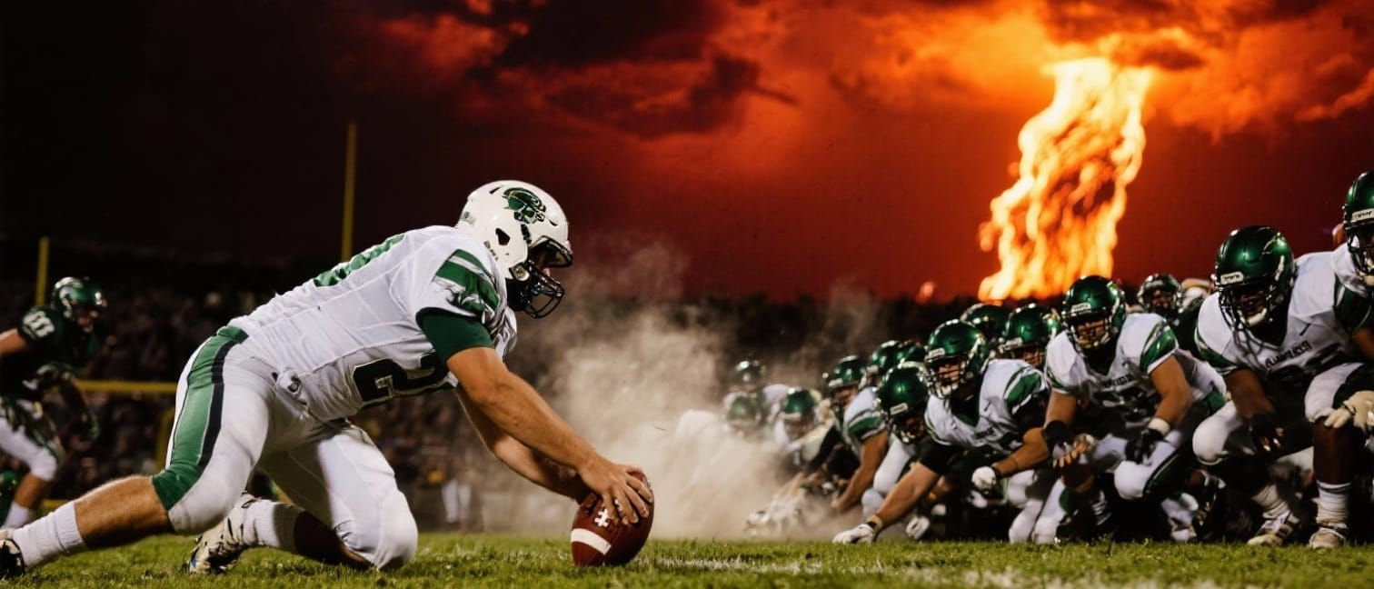 Thunderous Football Snap: Action Shot