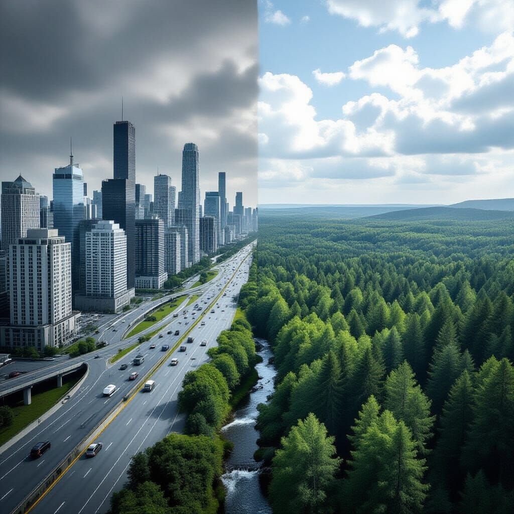 Concrete City Meets Untouched Wilderness Photo