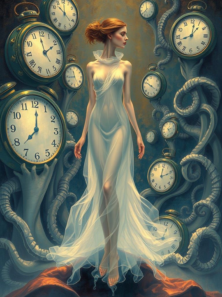 Dreamlike Woman Dissolves into Subconscious Realms