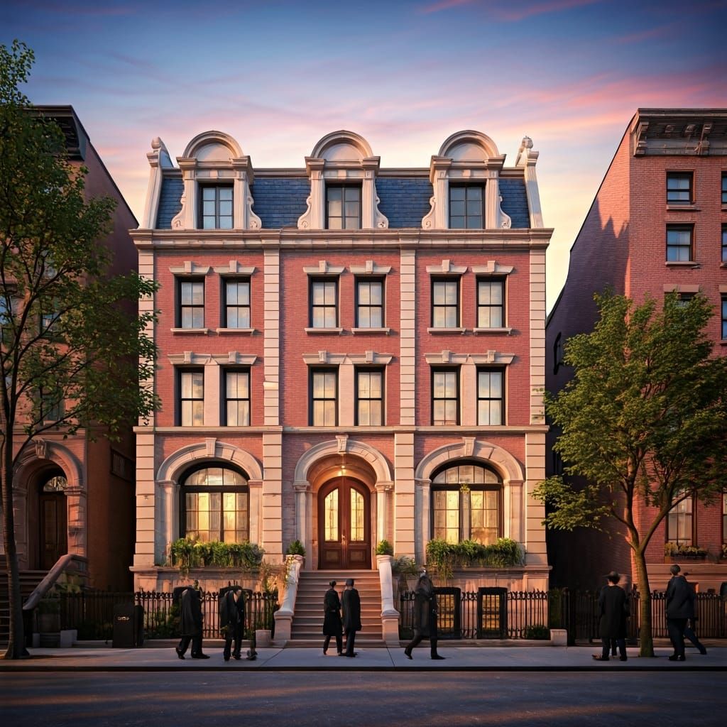 Building 770: Classical Architecture in Warm Light