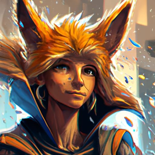 Fox-Eared Sorceress Portrait in Artstation Style