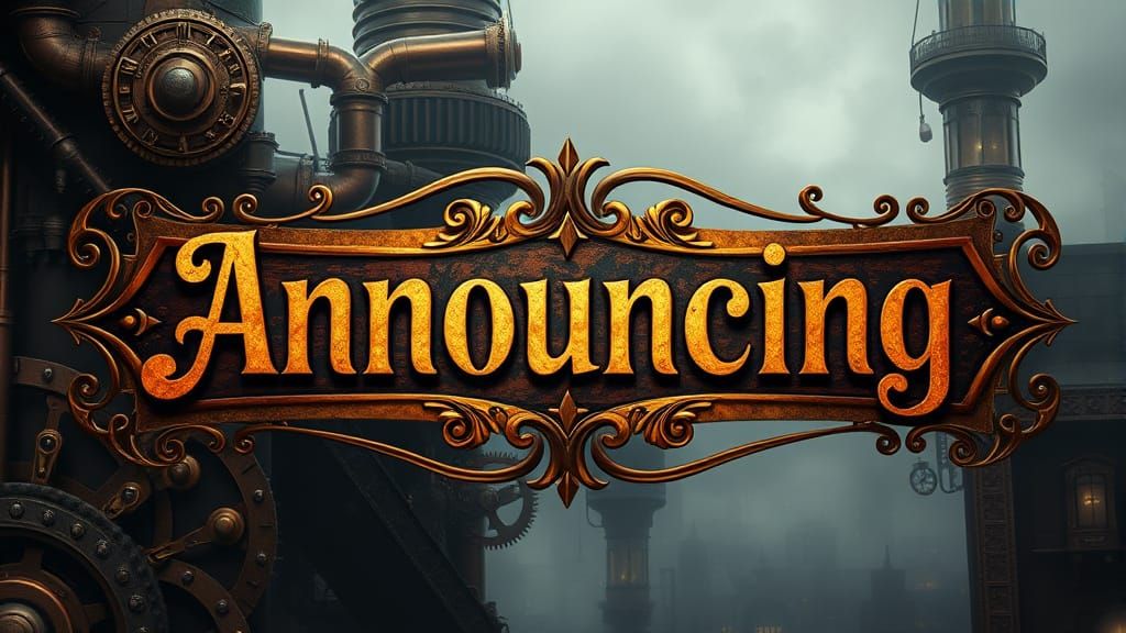 Steampunk Banner in Distressed, Vintage-Inspired Font