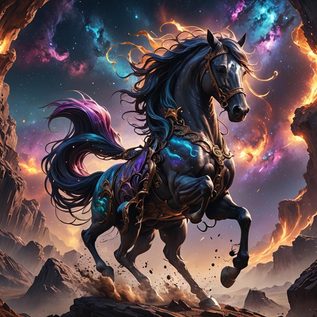 Wind Galaxy Horse in Detailed Matte Painting