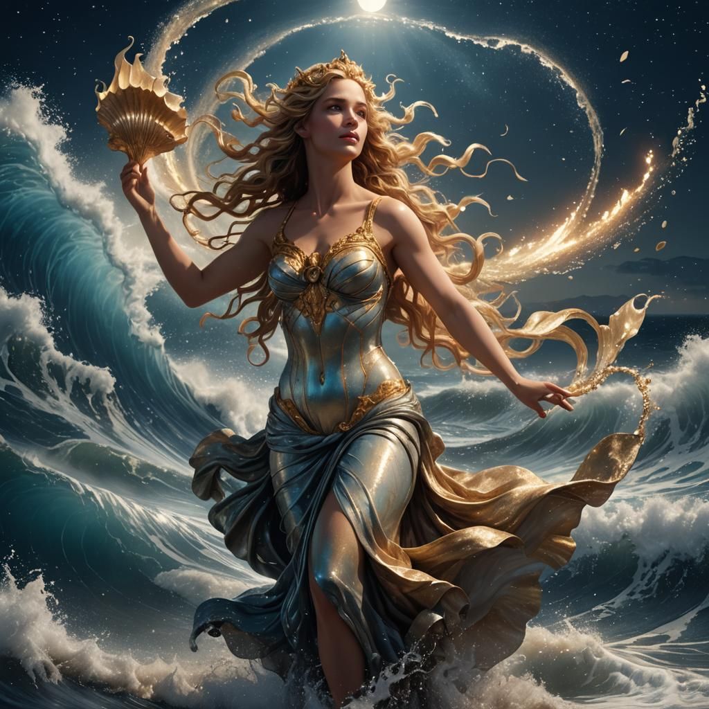 Aphrodite Rising: A Hyperrealistic Matte Painting