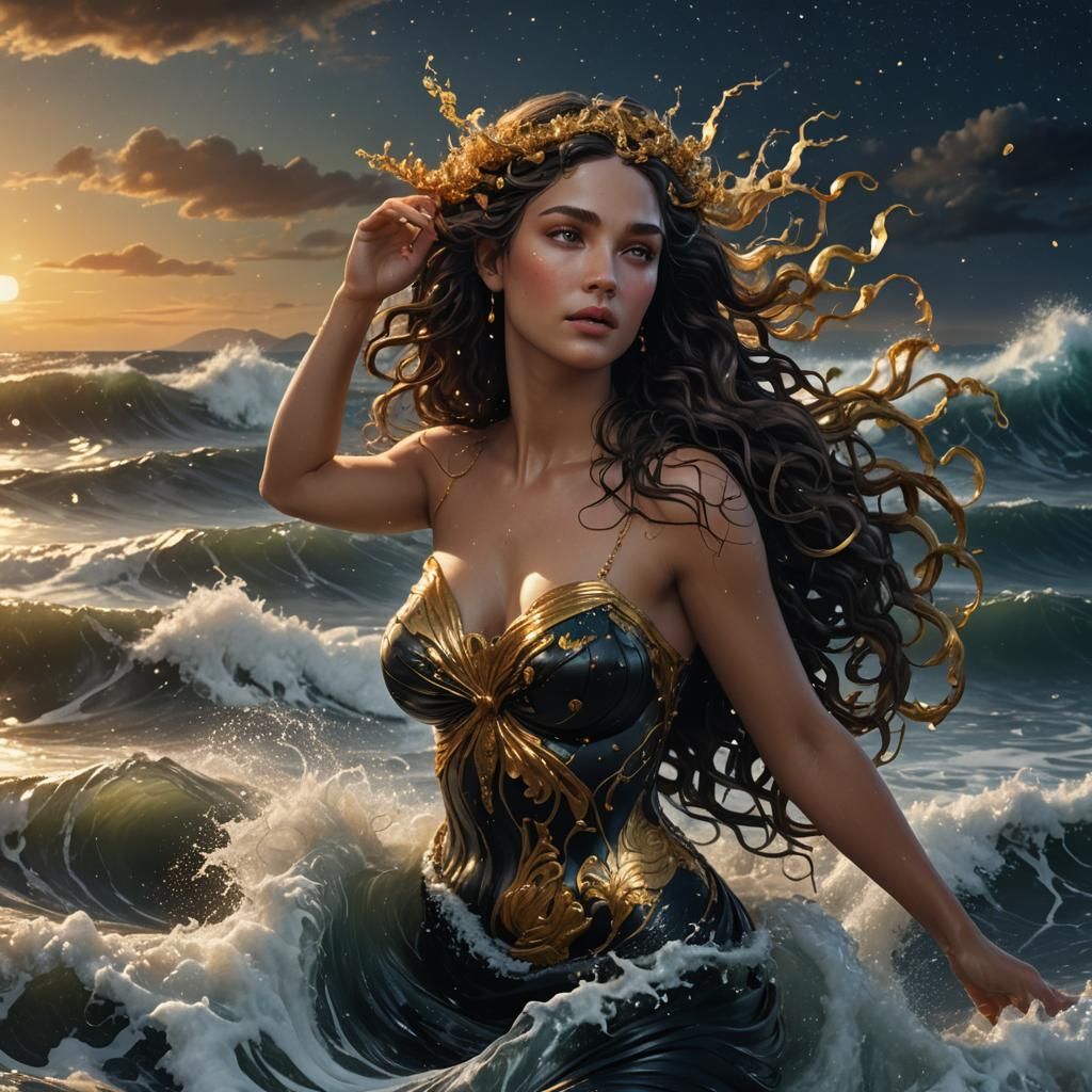 Aphrodite Rising from the Sea: Digital Matte Painting