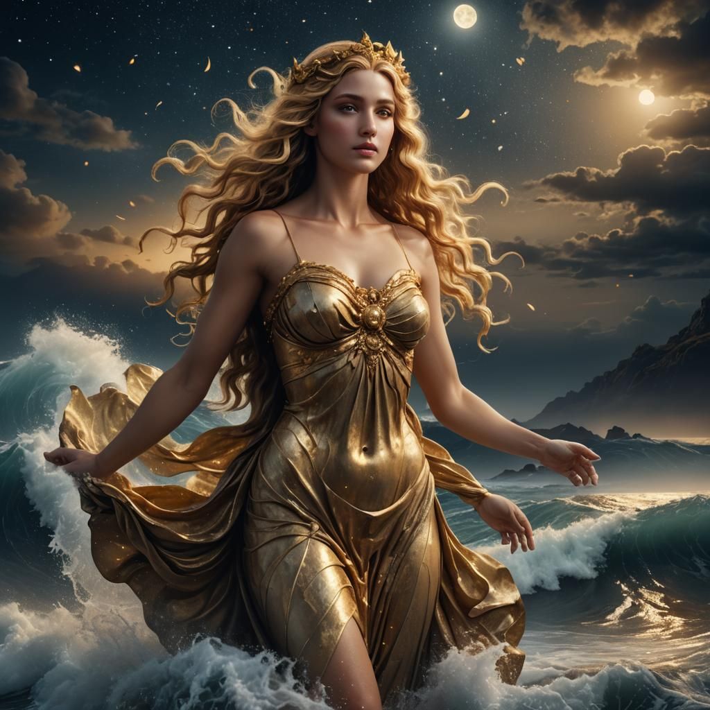 Aphrodite Rising: Hyper-Realistic Digital Matte Painting