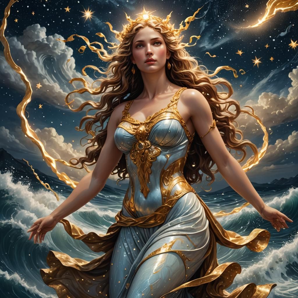 Aphrodite Rising: Hyper-Realistic Digital Art