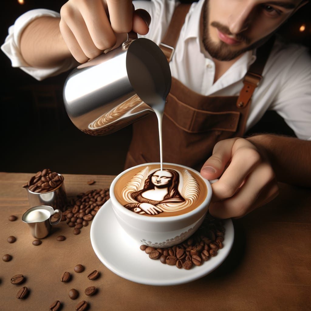 Mona Lisa Coffee Art