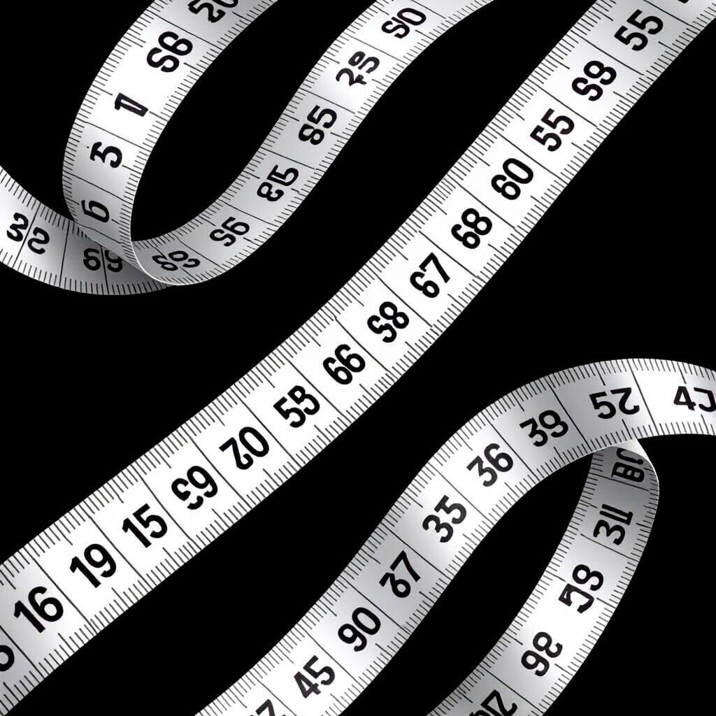 Measuring Tape Bent Into Circles in Minimalist Vector Style