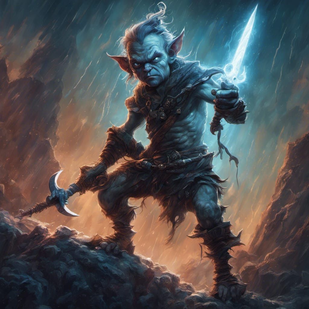 Fantasy Goblin with Sparkling Eyes, Digital Art