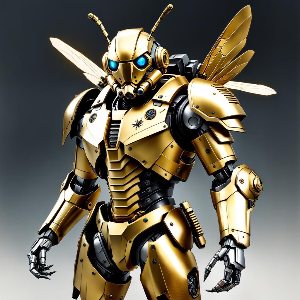 High Tech Robotic Insectoid Soldier with Missiles