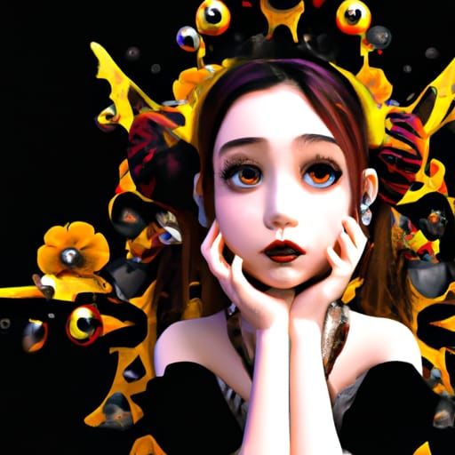 Eerie Victorian Woman: Gothic Horror in 3D Digital Art